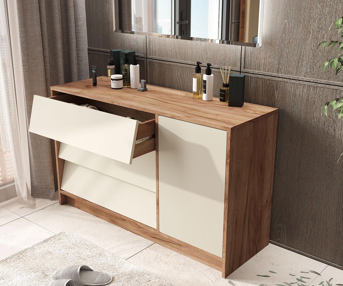 Рейн КМ 01 Комод 1200 (50) кашемир/дуб крафт табачный