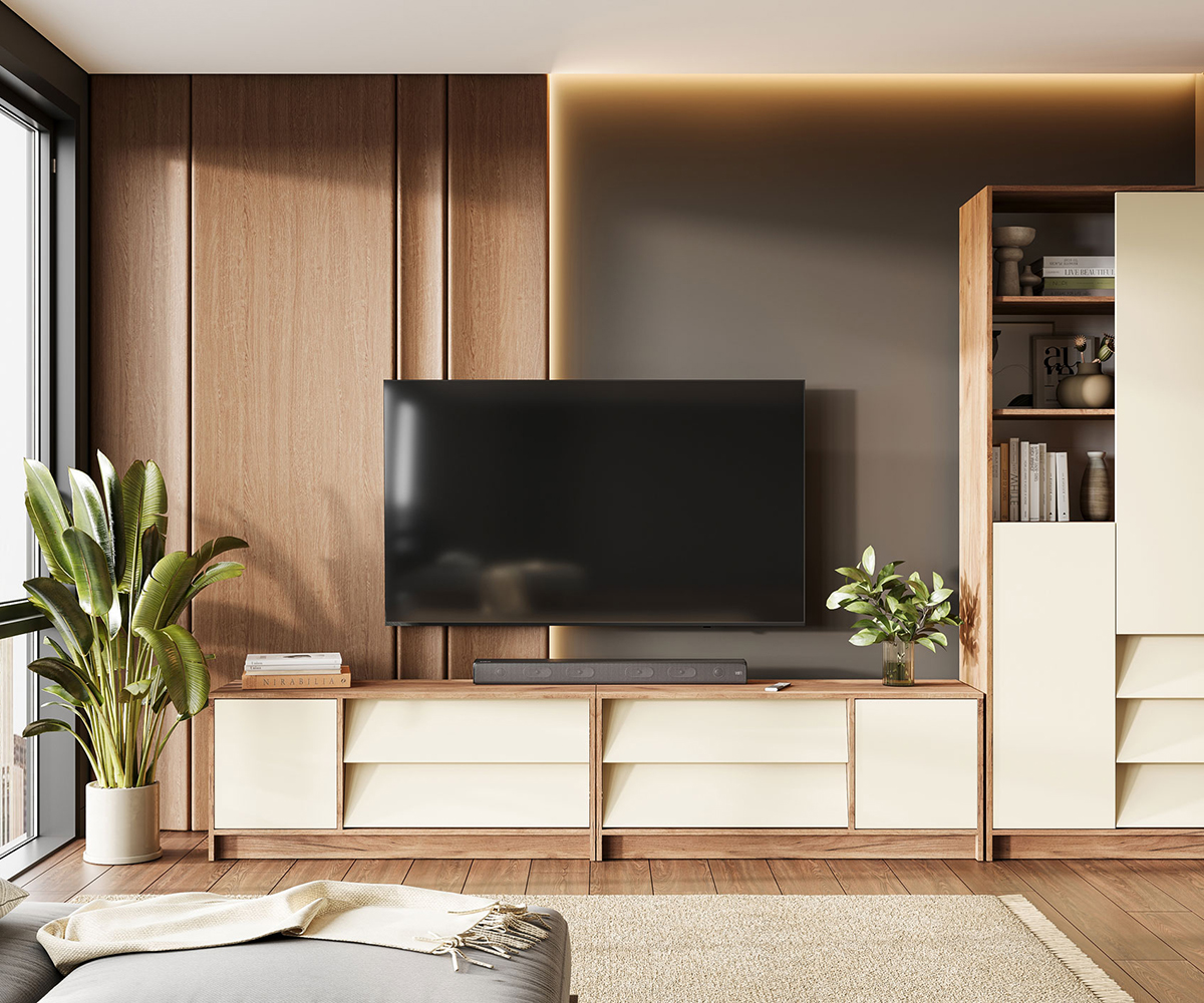 Рейн СТЛ 01 Стеллаж (50) кашемир/дуб крафт табачный