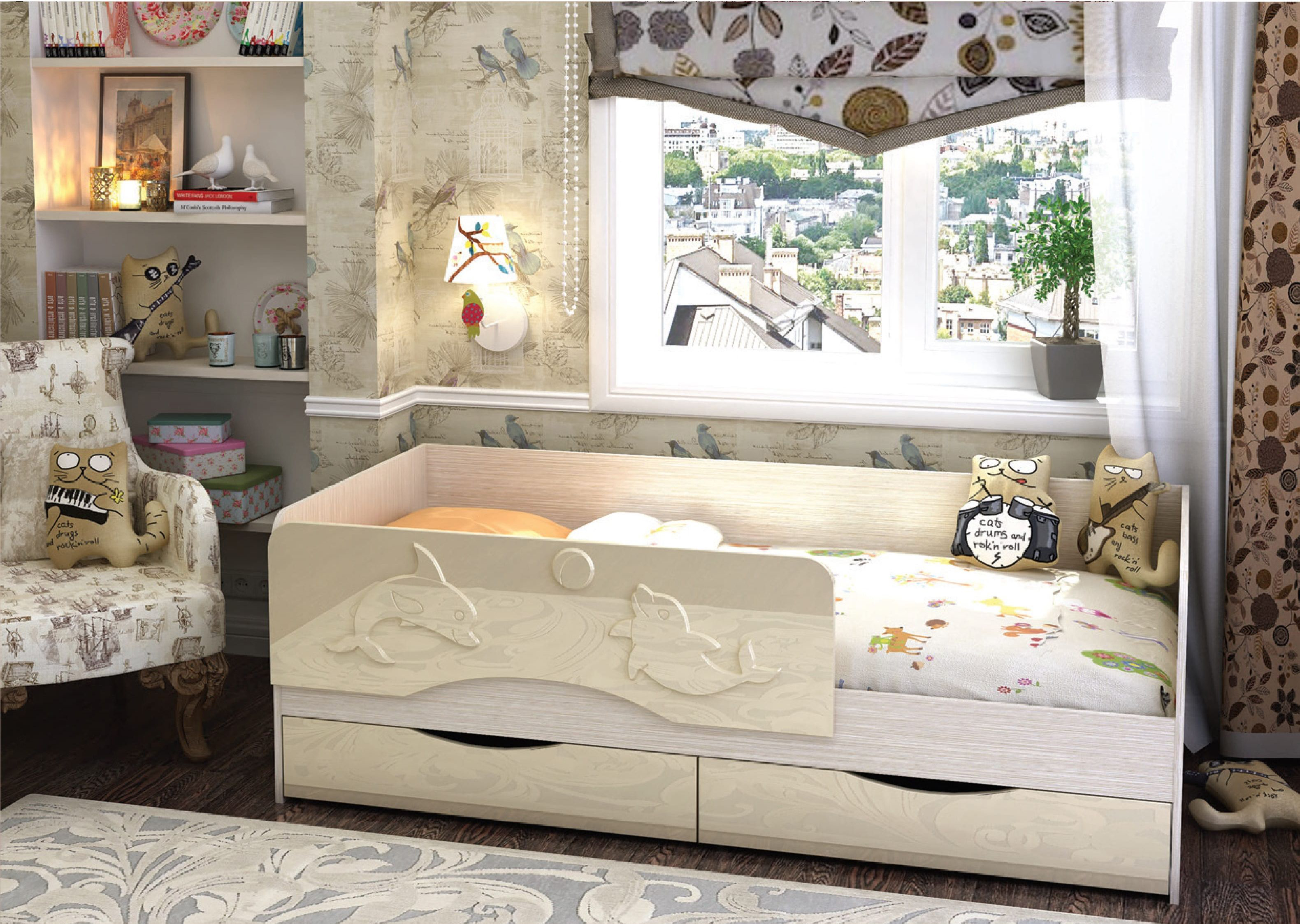 Фасад кровати Алиса КР-812 1,6м (50) ваниль глянец