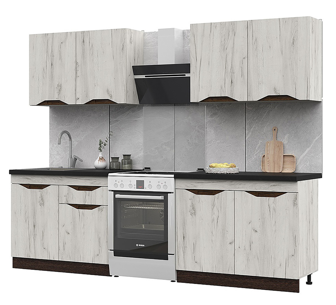 Кухня Паола 2,0м (50) дуб крафт белый/венге Кухня Паола 2,0м (50) дуб крафт белый/венге