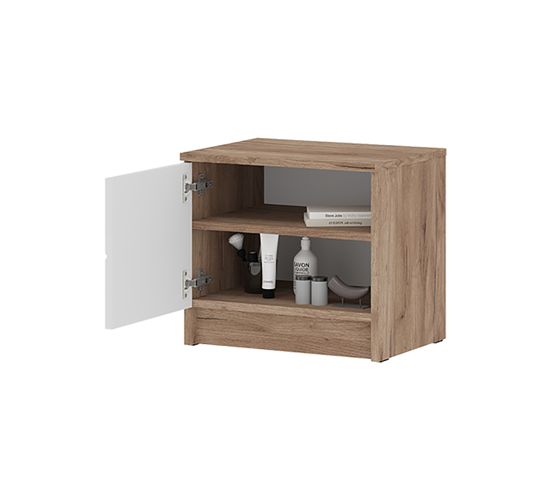 Орегон ТБ 03 Тумба прикроватная (50) белый супермат /дуб крафт  табачный