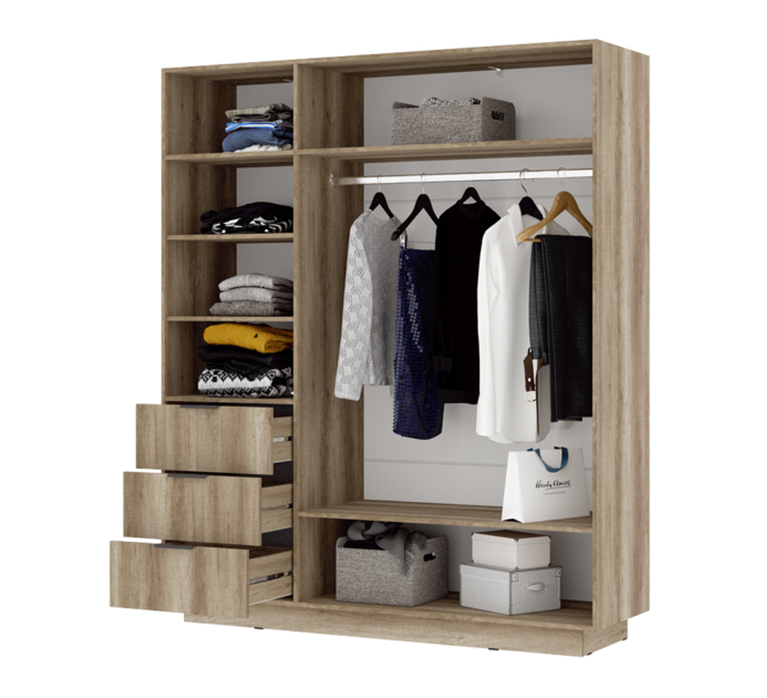 Даллас ШК 01 Шкаф 3х-створчатый (50) софт графит/дуб каньон АКЦИЯ 26100