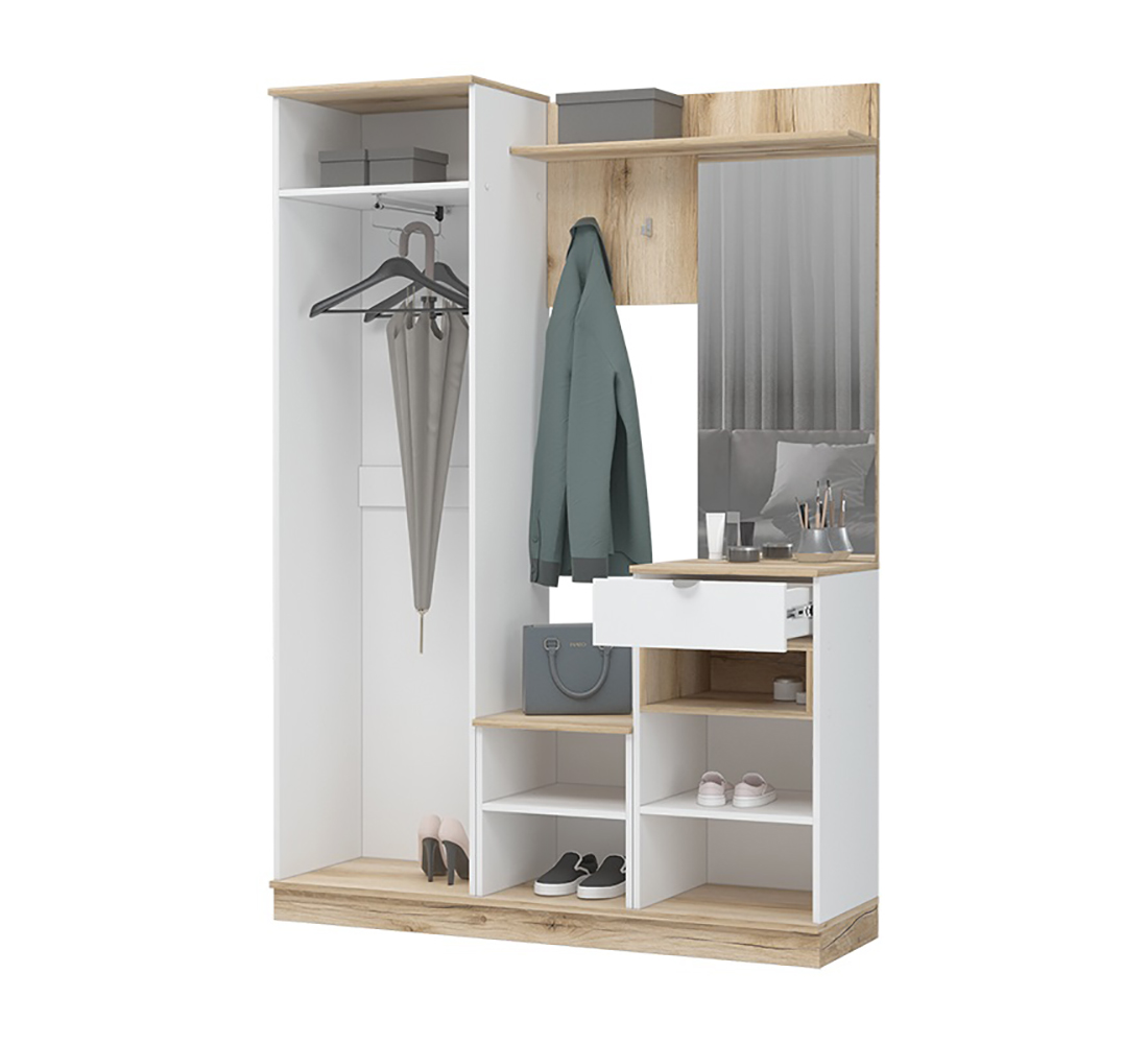 Юкки ПР 1400 Прихожая (50) дуб делано/белый