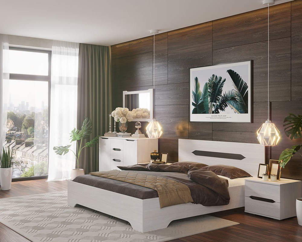 Кровать Валенсия наст. КР014 1,6м (50) дуб анкор