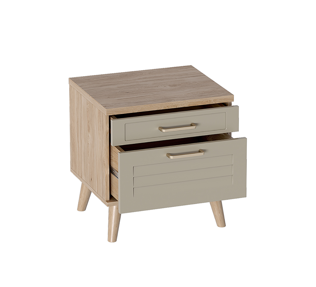 Тумба 2 ящ  Гавана (02) дуб натур.св./светло-сер.софт