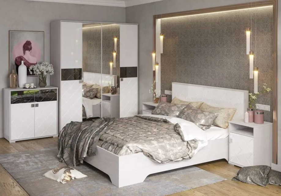 Кровать Сальма с орт КР023 1,4м (50) бел.гл/анкор