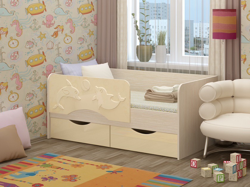 Фасад кровати Алиса КР-812 1,6м (50) ваниль глянец