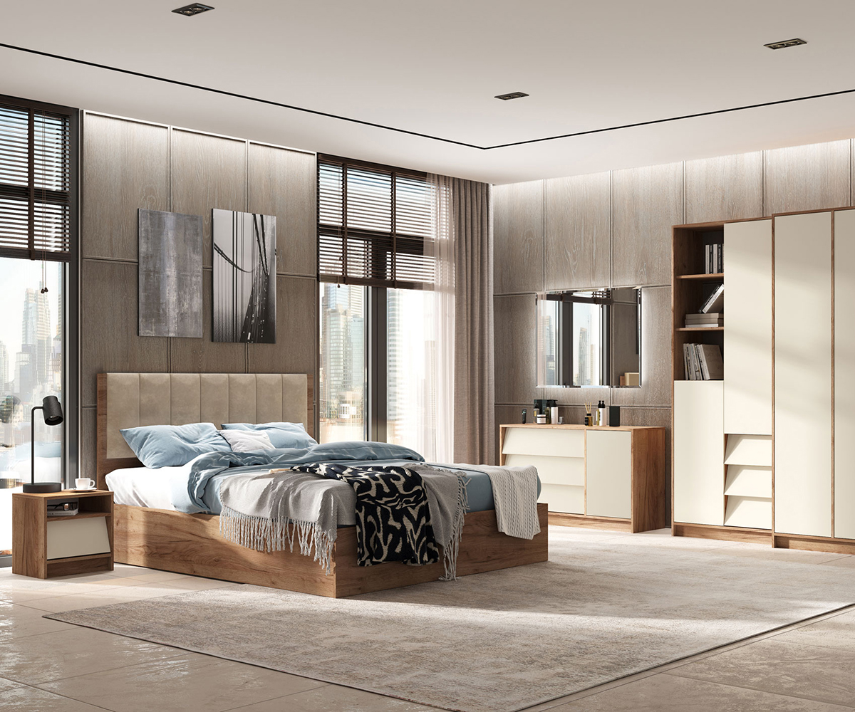 Рейн ТБ 01 Тумба прикроватная (50) кашемир/дуб крафт табачный