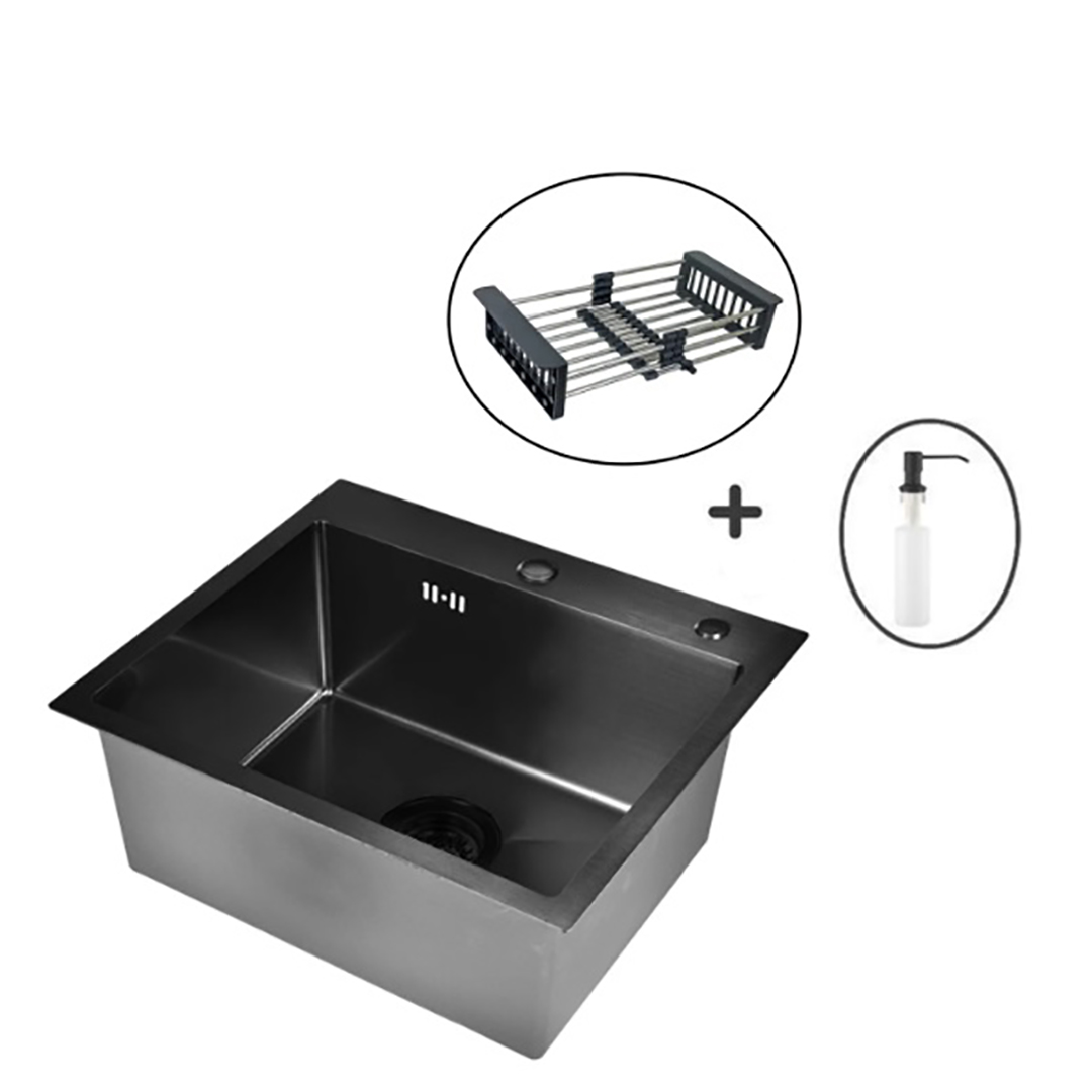 Мойка универс. С5044 (88) (в компл. коландер и диспенсер) нерж. Графит MARRBAXX Мойка универс. С5044 (88) (в компл. коландер и диспенсер) нерж. Графит MARRBAXX