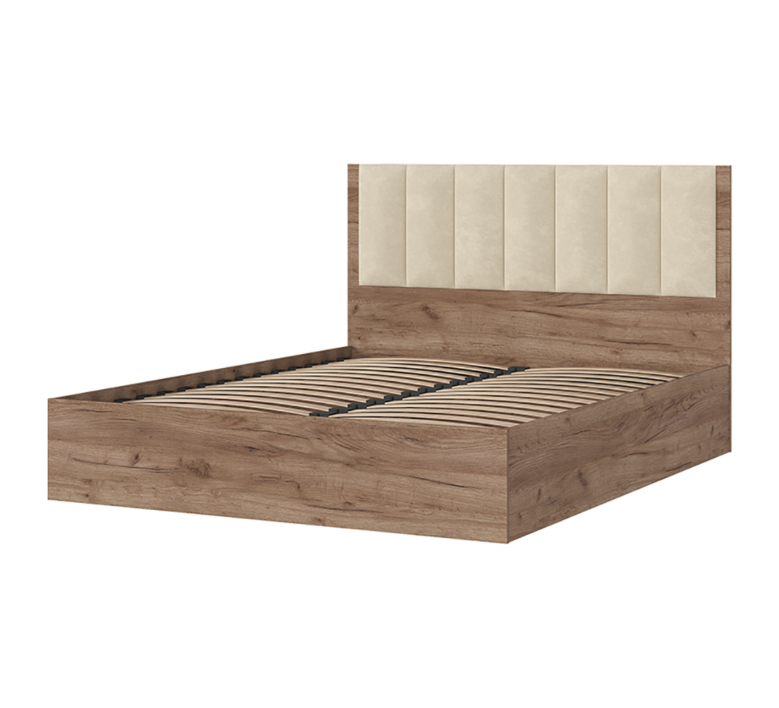 Рейн КР 02 Кровать 1,6*2,0 (50) бежевый/дуб крафт табачный