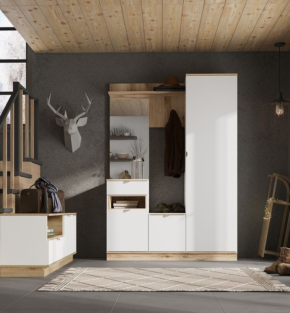 Юкки ПР 1400 Прихожая (50) дуб делано/белый