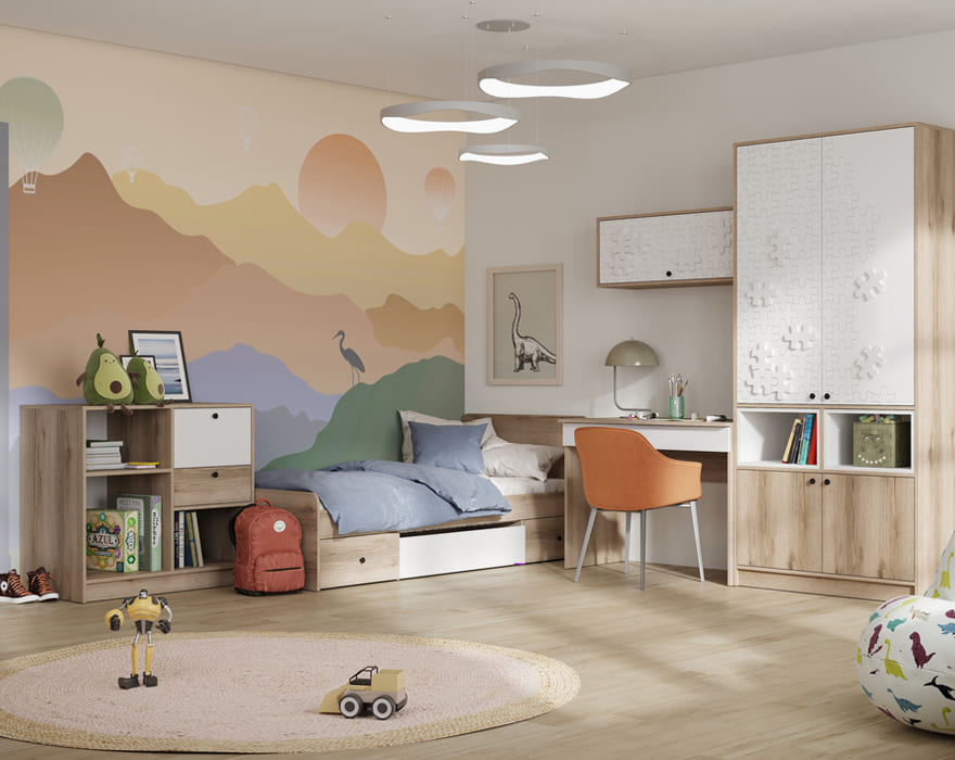 Киви СТ-01 Стол письменный (50) белый суперматовый/дуб делано АКЦИЯ 3750