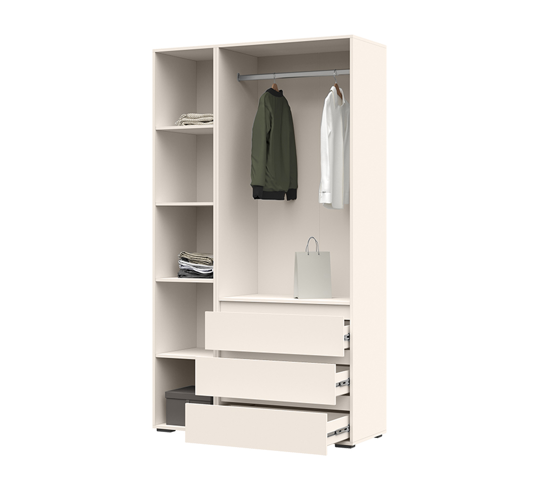 Люмо ШК 06 Шкаф трехстворчатый с ящиками (23) кашемир АКЦИЯ 13990