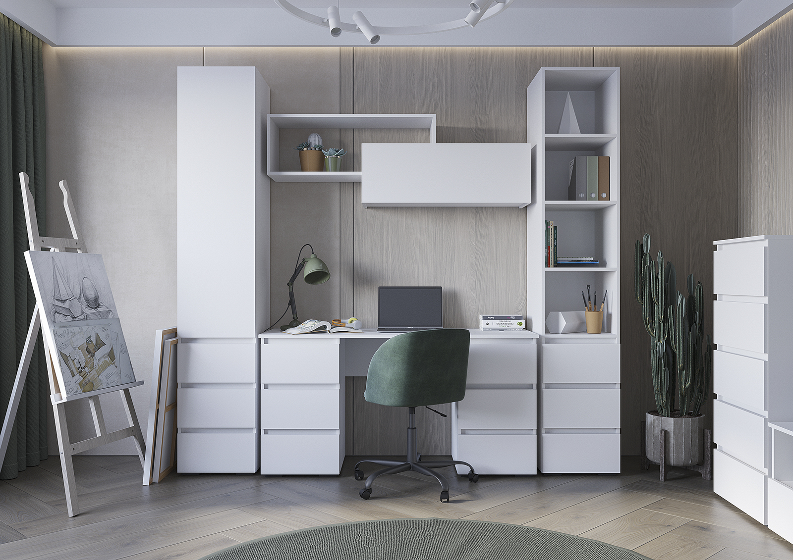 Хелен КМ 03 Комод 502 5 ящиков (50) белый