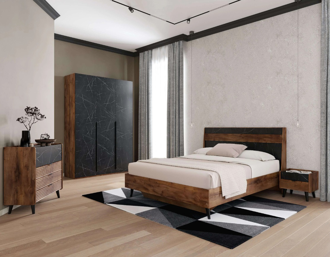 Браун Тумба прикроватная (02) таксония /мрамор Неро маркина 854 АКЦИЯ 3900