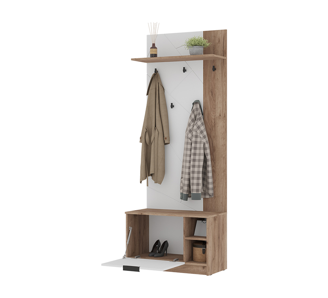 Орегон ПР 01 Прихожая (50) белый супермат /дуб крафт  табачный