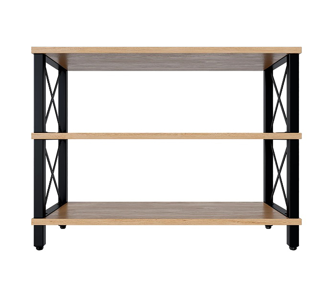 Бонн Прихожая Стеллаж для обуви малый (02) черный/дуб светлый натуральный