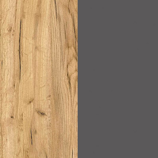 Хелен СТЛ 01 Стеллаж (50) серый графит/дуб крафт золото