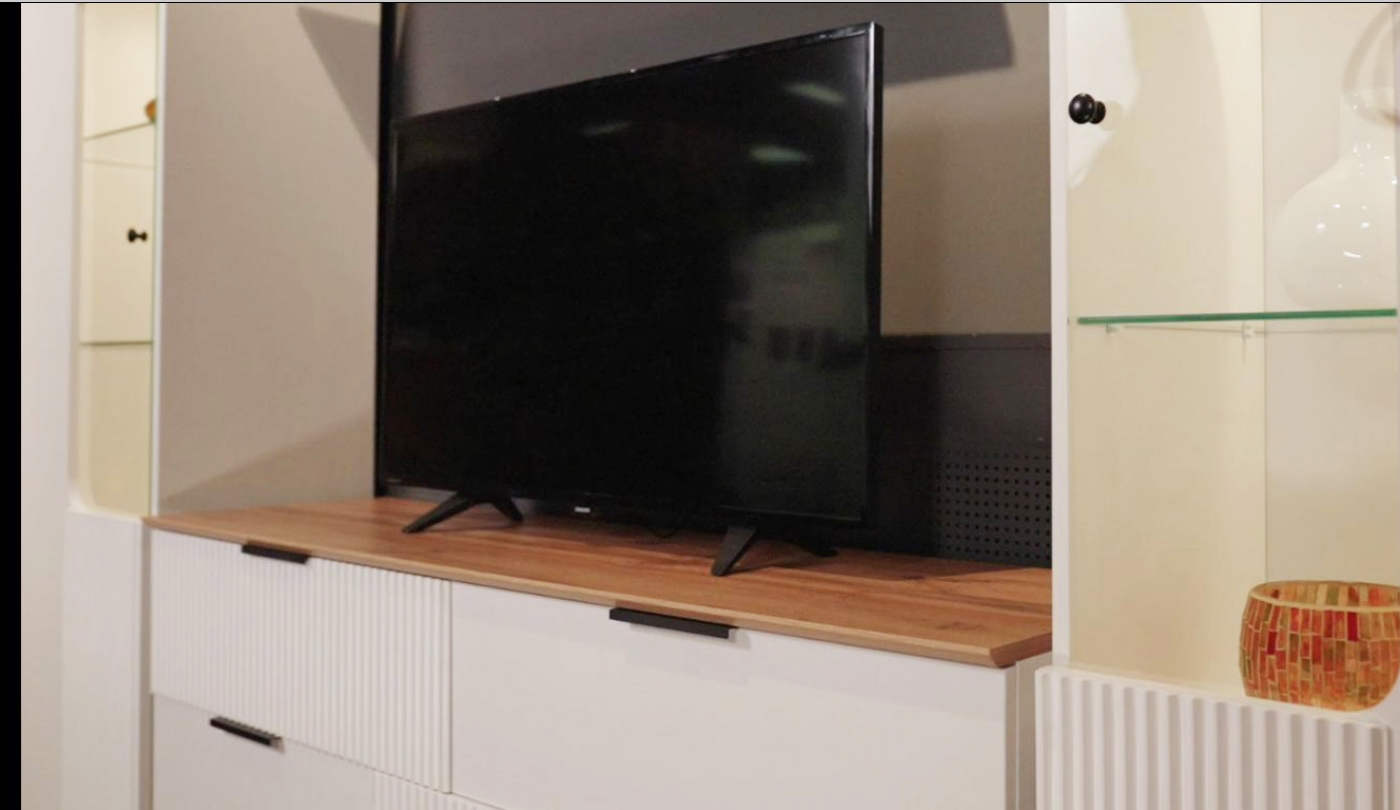 Джуна Мод.ДЖ-1 Шкаф для посуды лам.белый-лам.дуб вотан УЦЕНКА