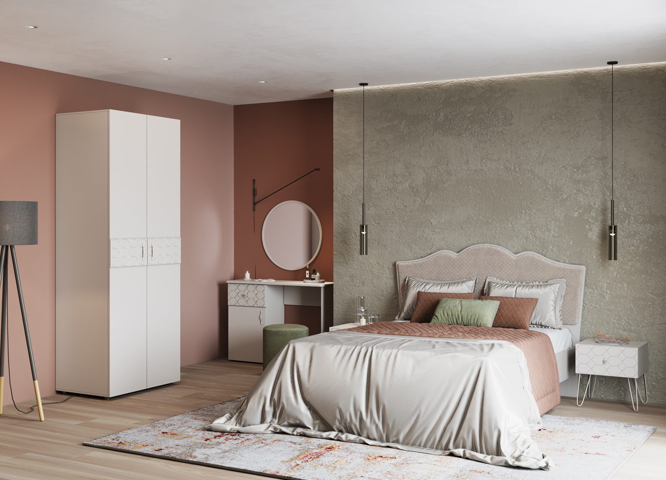 Рица Мод.РЦ-2в Шкаф для одежды лам.сатин АКЦИЯ 17750