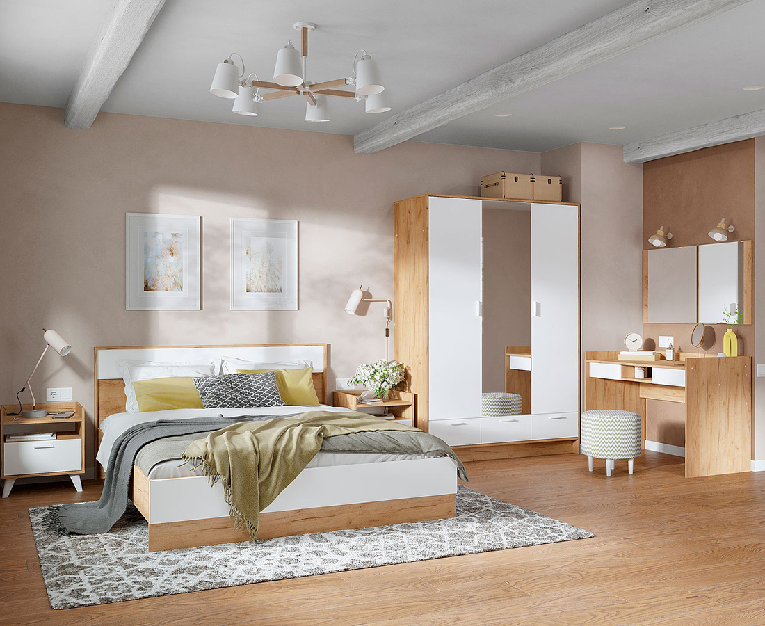 Ирис ТБ-01 Тумба прикроватная (50) дуб крафт золото/белый шагрень 