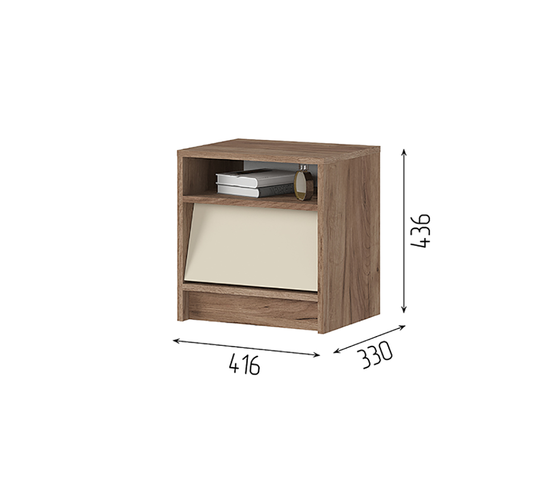 Рейн ТБ 01 Тумба прикроватная (50) кашемир/дуб крафт табачный