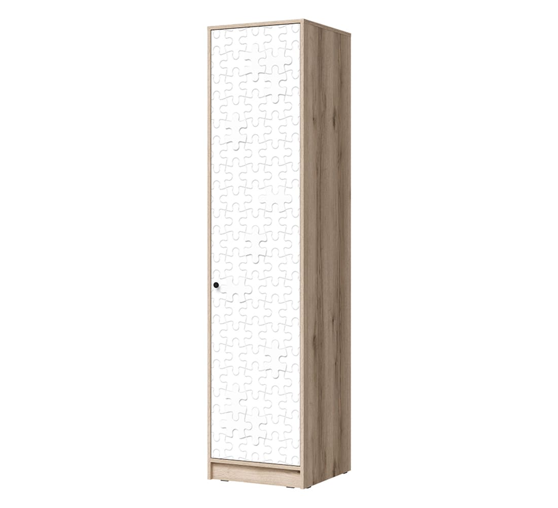 Киви ШК-01 Шкаф-пенал (50) белый суперматовый/дуб делано Киви ШК-01 Шкаф-пенал (50) белый суперматовый/дуб делано